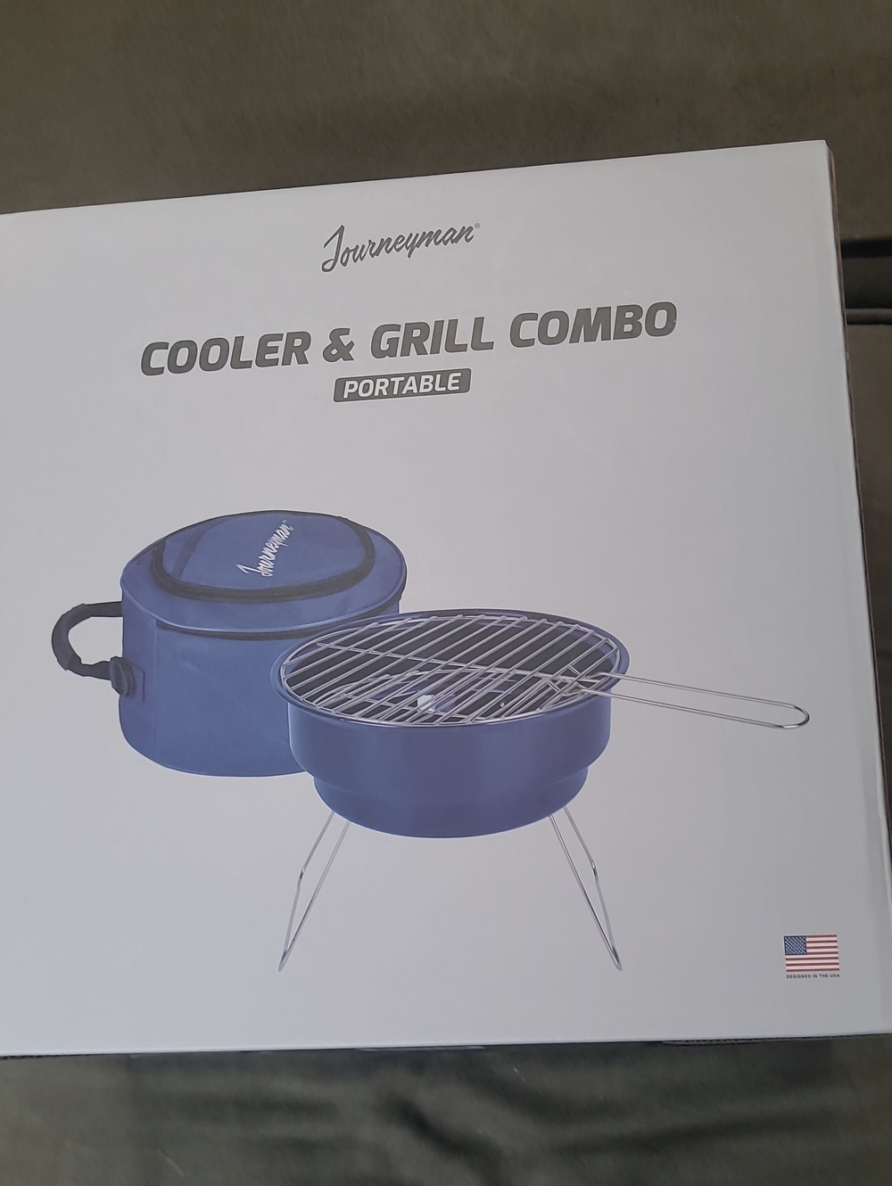 Journeyman Blue Portable Cooler & Grill Combo